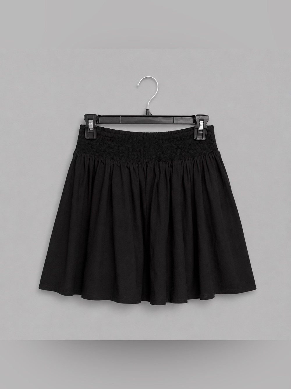Lucy & Yak Black Smocked-Waist Skater Skirt - Picture 2 of 3